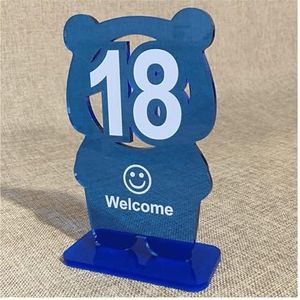 Tabelnummers, Tafelnummers, beervormige acryl tafelnummers, verpakking van 10 of 20, cm x 16, veelkleurig(Green Cutout-Number 1-20)