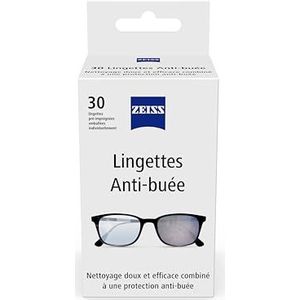 Zeiss Antifog lensdoekjes - individueel verpakte camera, brillenpoetsdoek - 30 stuks voorbevochtigde lenzenvloeistof mistdoekjes voor op reis