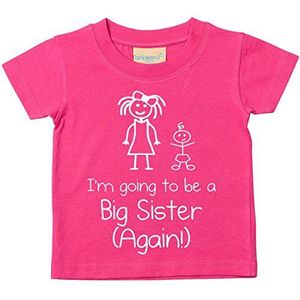 I 'm going to be a Big Sister T-shirt, verkrijgbaar in de maten 0 – 6 maanden tot 14 – 15 jaar, nieuw baby zus cadeau 12-13 Years Violeta