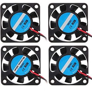 ASHATA 4 stuks ventilator DC12V, 40 x 40 x 10 mm, hot-end, 7000 tpm, koelventilator, 5 x 6,7 CFM high-speed koelventilator, koeler, kits