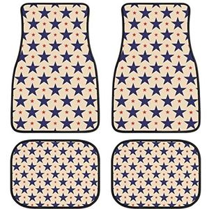 USA Stars Grappige 4 Stuk Auto Vloermatten Antislip Automotive Liners Auto Interieur Decor Accessoires