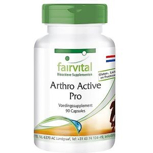 Fairvital | Arthro Active Pro - Glucosamine 1200 mg per dagdosering met chondrotine sulfaat en MSM + hyaluronzuur + astaxanthine - HOGE DOSERING - 90 capsules - Duitse Kwaliteit
