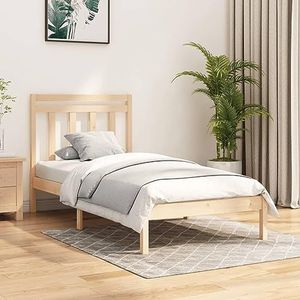 AJJHUUKI Bedden & Accessoires Bedframe Massief Hout 100x200 cm Meubels