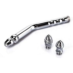 Douchekopset, douche met 3 sproeiers, 7-gaand aluminium douchesysteem voor colonreiniging, reiniger (zilver)