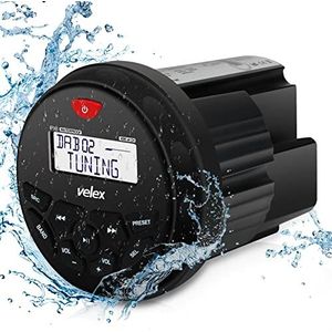Waterdichte Bluetooth Marine Stereo-ontvanger met MP3-speler op DAB+/AM/FM-radio en USB voor het streamen van muziek op boten, golfkarters, ATV, UTV en Spa Hot Tubs (DAB+)
