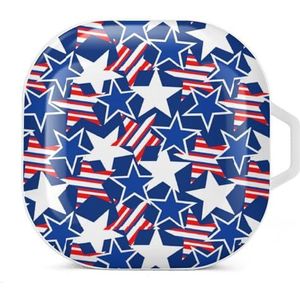 USA sterren en strepen oordopjes hoesje compatibel met Samsung hard shell beschermhoes wit stijl