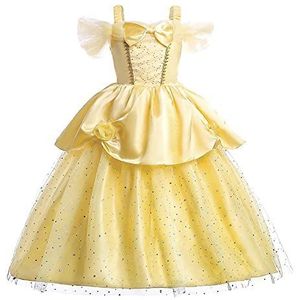 Schoonheid en het Beest Belle Prinses Jurk Meisjes Kostuum 3-11 Jaar (120, Only Dress)