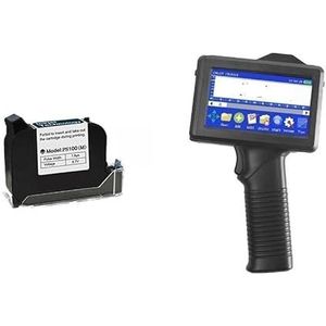 Handbediende Inkjetprinter, 12.7mm T-shirts Draagbare Printer, QR Bar Batch Code Datum Nummer Logo Vervaldatum, Handheld Inkjet Printer Label Kantoor Slim Sneldrogend Printen (Color : With 1 ink, Si