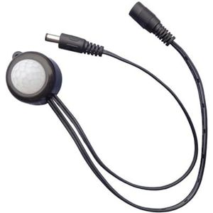 Infrarood bewegingssensor voor menselijk lichaam PIR DC5V-12V met lichtgevoelige sensor voor LED-lichtbalk, aansluiting voor schakelaar (TDL-2025 Black)