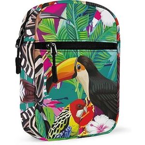 Toucan Tropische Vogels Mini Crossbody Tas Unisex Anti-Diefstal Side Schoudertassen Reizen Kleine Messenger Bag