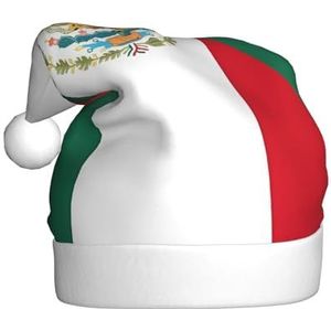 RoMuKa Vlag van Mexico Modieuze klassieke kerstmuts gemaakt van zachte en warme stof gepersonaliseerd patroonontwerp voegt een warme sfeer toe aan uw vakantie