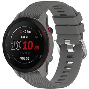 Yikamosi Compatibel met Garmin Forerunner 255S Bandje,18MM Snelle release Zachte Siliconen Roestvrij stalen sluiting Vervangende Bandje voor Garmin Forerunner 255S/Venu 2S,Donker grijs
