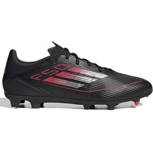 adidas Unisex F50 League Firm Multi Ground Sneaker, Black/Iron Metallic/Lucid Red, 9 US Men