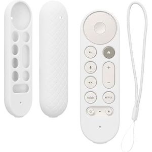 kwmobile hoes compatibel met Google TV Streamer 4K hoes - Siliconen anti-slip hoes voor afstandsbediening in wit