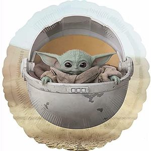 Amscan 4224101 - standaard folieballon Star Wars Mandalorian The Child, diameter ca. 45 cm, voor helium en lucht