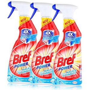 3x Henkel Bref Power tegen kalk en vuil, 750 ml reiniger