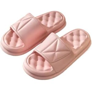 UBOHUZ 2 Paar Vrouwen Dikke Platform Wolk Slippers Zomer Strand EVA Zachte Zool Slide Sandalen Leisure Mannen Dames Indoor Badkamer Anti-slip Schoenen Voor Badkamer, Zwembad, roze, 38/39 EU