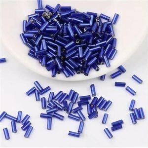 2 * 2mm 2 * 4.0mm 2 * 6mm Zilveren gevulde buiskralen Handgestikte kraal Rijstkralen Diy handgemaakte armbandaccessoires H-buis Groothandel.-saffierblauw7-2x6mm 14500 stuks