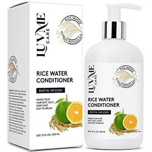 Luv Me Care Rijstwaterhaargroei-conditioner, 10 fl oz, met biotine, rijswater voor haargroei, verbetert sterkte, volume en glans, diepe conditioner voor droge, frizzy, of krullende stranden