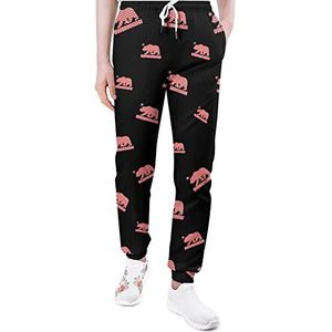 California Checker Bear Flag Heren Joggingbroek Casual Joggers Broek Atletische Lounge Broek Met Zakken Voor Vrouwen