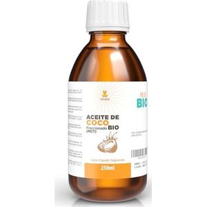 Snadi - Gefractioneerde Kokosolie (MCT) Bio 250 ml | 100% Puur en Natuurlijk | Diepe Vochtinbrengende voor Huid en Haar | Ideaal voor Cosmetica en Aromatherapie