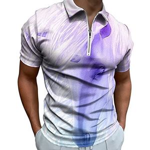 Mooie Fantasy Eenhoorn Half Zip-up Polo Shirts Voor Mannen Slim Fit Korte Mouw T-shirt Sneldrogende Golf Tops Tees 2XL