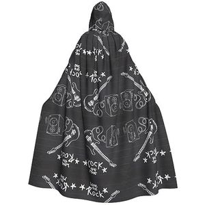 DEXNEL Love Rock 150 cm Hooded Cape Unisex Halloween mantel voor duivel heks tovenaar Halloween Cosplay, aankleden