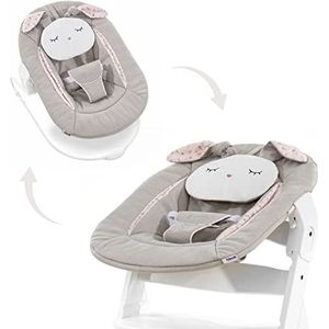 hauck baby wipstoeltje kinderstoel opzetdeel Alpha Bouncer 2-in-1 / Vanaf de geboorte te gebruiken/Met kussen/Compatibel met houten kinderstoel Alpha + en Beta + / Powder Bunny/Beige