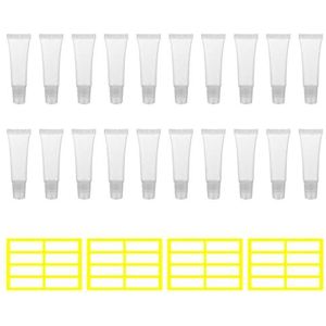 20 stks 10 ml Lege Lipgloss Tubes Met 4 Vellen Sticker Stickers, Hervulbare Lipgloss Squeeze Tubes, Draagbare Dispensing Containers Voor Shampoo, Lotion