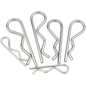 R-clips, 1/40 stuks 304 roestvrij staal/gegalvaniseerd pen B-type pen R-type pen Splitpen Golfring Kaartpen Haarspeldpen Bout (kleur: SS, maat: M3x60mm (10 stuks))(S S,M2.5x50mm (10Pcs))