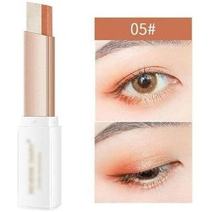 Dubbele kleur glitter oogschaduw stick matte oogschaduw make-up waterdichte tweekleurige Shimmer cosmetica schoonheid make-up tool (Size : 05)
