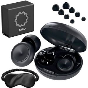 Lumo Oordoppen om te slapen - 28dB (SNR) herbruikbare siliconen oordopjes voor ruisonderdrukking met zijden slaapmasker | Gehoorbescherming voor werk en concert | Aanpasbare en comfortabele