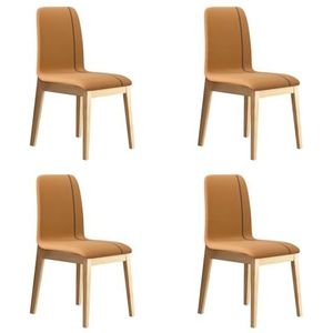 Eetkamerstoelen Vierkant zacht kussen eetkamerstoel moderne rugleuning keukenstoel lounge stoel kapstoel voor Thuiskeuken en Café-bar (Color : C, Size : 4pcs)