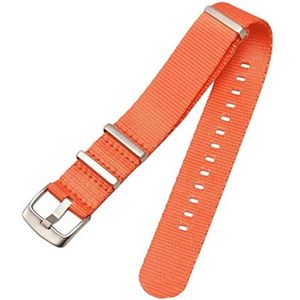 Snel los te maken horlogeband Horlogeband, 18/20/22/24mm Nato Military Sports Nylon Horlogeband Heren Roestvrijstalen Gesp Horlogeband Accessoires(Orange-18mm)