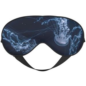 Kwallen in Diepe Oceaan Slaap Eye Mas Bijgewerkt Ontwerp Licht Blokkerende Nachtoogblinder Mannen Vrouwen Shift Werk Reizen