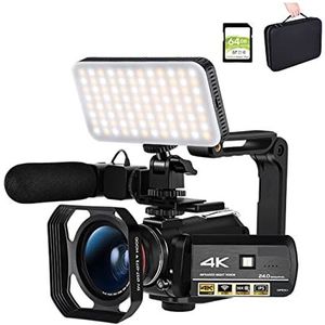 Videocamera Camcorder Video camera 4K digitale camcorders, AC3 IR Night Vision Professional Full HD, Digitale zoom camcorder videocamera vlogcamera's met microfoon Multifunctionele vlogcamera