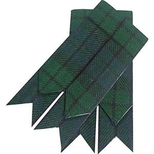 Heren Schotse Kilt Slang Sokken Knippert Verschillende Tartan Kousenband Puntige Acryl Wollen Kilts Flash met Zware Gesp Richters Heren Clan Wol Causale Plain & Tartan Sokken Highland Kilt Flashes, Zwart Horloge Tartan, Medium-Large