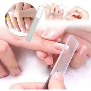 Premium Crystal Polish Glazen Nagelvijlen Manicure Set, Upgrade Nail Buffers, Nano Glass Nail Shiner, Professionele Pedicure Bestanden - Beste Glazen Nagelvijlen voor Natuurlijke Nagels, 9cm, 2 Pack