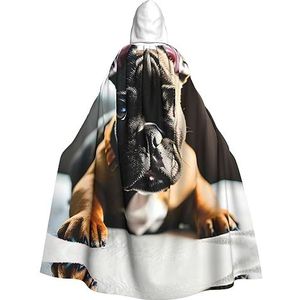 SSIMOO Franse Bulldog unisex mantel-boeiende vampiercape voor Halloween - een must-have feestkleding voor mannen en vrouwen