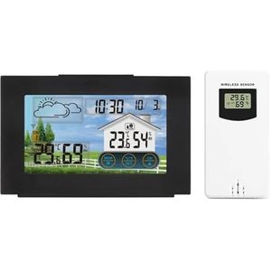 Draadloos weerstation Houten wekker Digitale thermometer Vochtigheid Temperatuur Draadloze sensor Thuis TimeWatch Desktop #30(D)