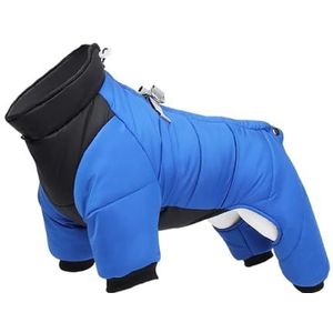 Winter Warm Dikker Hond Jas Waterdichte Hondenkleding Compatibel Met Kleine Middelgrote Honden Puppy Jas Chihuahua Franse Bulldog Pug Kleding (Color : Blue, Size : L)