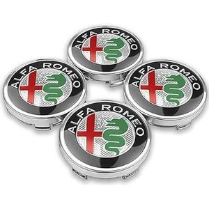 4 stuks auto-naafdoppen voor Alfa Romeo 60 mm auto-naafdoppen vervangende naafdoppen stickers auto-naafdoppen B