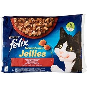 FELIX Sensations Jellies Heerlijke selectie in gelei (rundvlees/tomaat & kip/wortels) 4 x 85 g