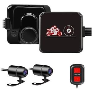 VSYSTO Motorfiets Dashcam, 130° Brede Hoek Dubbele Lens Voor en Achter Motorcamera 1080P, Waterdichte Actiecamera met Sterrenlicht Nachtzicht, G-Sensor, WDR, WiFi, Maximaal 256GB