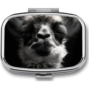 A Little Camel Pillendoosje voor Vrouwen Mannen Pocket Vierkante Pillendoosje Decoratieve Doos Geneeskunde Vitamine Metalen Pil Organizer Draagbare Pillenhouder voor Reizen Uniek Cadeau