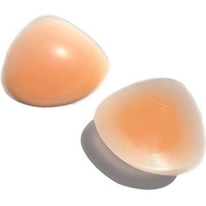 HIPLAYGIRL 1 paar concave siliconen stijlpads, driehoekige mastectomie-prothesen voor beha's, beige, Size C D Cup