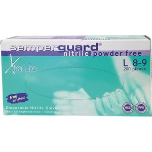 Semperguard 300001620 XtraLite wegwerpbescherming en onderzoekshandschoen van nitrillatex, poedervrij, maat XL, 9-10, lavendelblauw (pak van 180), XL (9-10)
