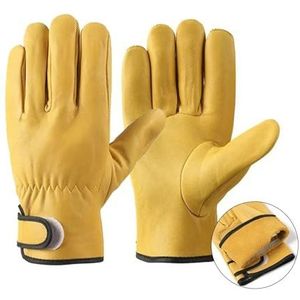 Werkhandschoenen voor lassen Schapenvacht leren lashandschoenen veelkleurig(Yellow Without Linin)