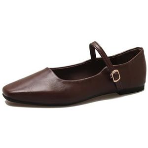 Loafers For Women Leather Shoes Orthopedic Shoes Comfort Casual Slip On Walking Shoes Dress Shoes Flat Work Shoes (Color : Brown, Size : 36 EU)