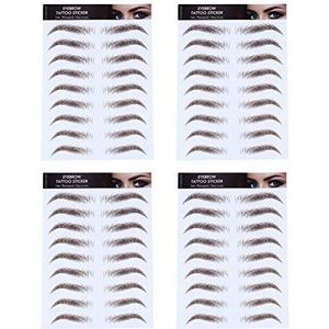 4pcs 6D Hair Like Authentic Eyebrows Waterproof Eyebrow Semi Permanent Tattoo Stickers Brow Shaper for Women Men Makeup (Pattern 1)